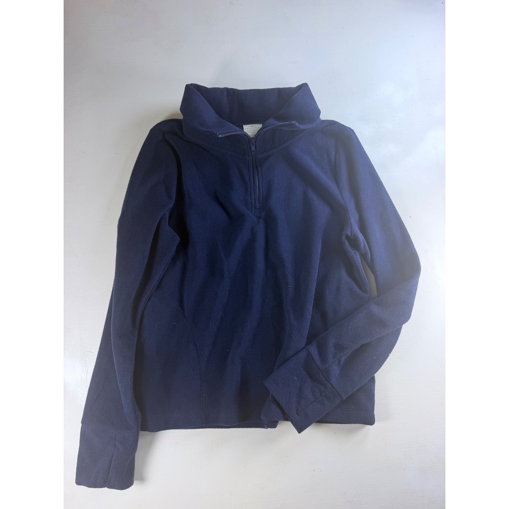 Telluride Clothing Co Pullover Women L Navy Y2k Thumbhole Quarter Zip Fleece